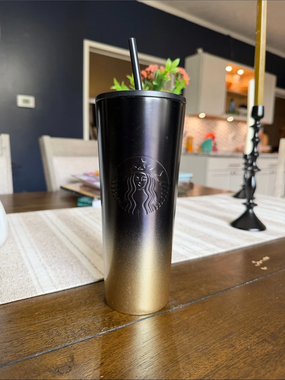 Starbucks 50th Walt Disney anniversary edition Ombre Black to Gold Tumbler